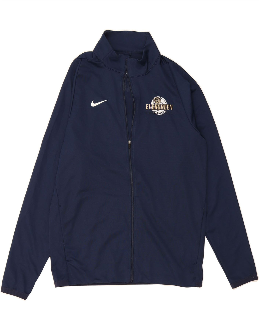 NIKE Mens Dri Fit Graphic Tracksuit Top Jacket Small Navy Blue Polyester Vintage Nike and Second-Hand Nike from Messina Hembry 