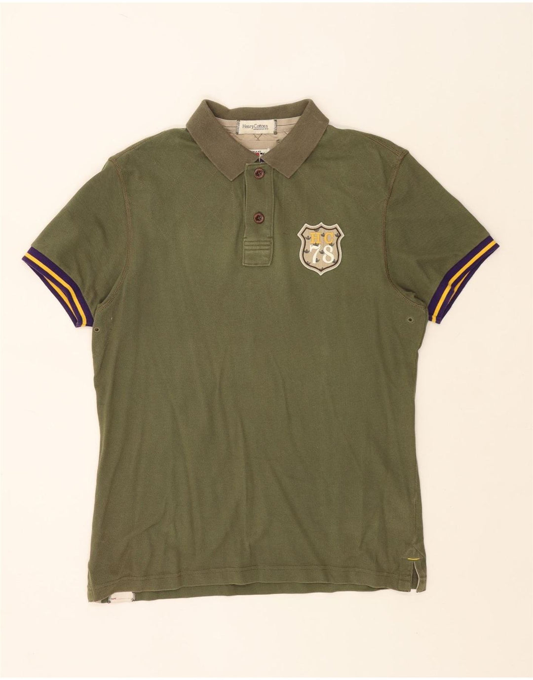 HENRY COTTONS Polo para hombre de algodón caqui medio