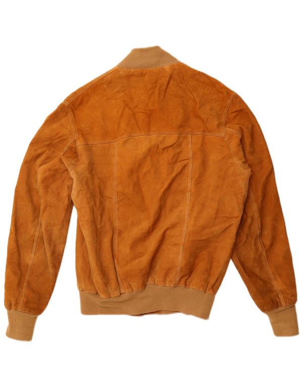 VINTAGE Chaqueta bomber de ante para hombre Reino Unido 40 Beige grande