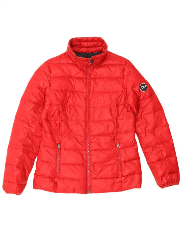Best Company Chaqueta acolchada con capucha para mujer UK 44 Medium Red Nylon