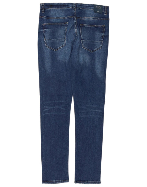 Zara Vaqueros Slim para Niños 13-14 Años W28 L29 Algodón Azul