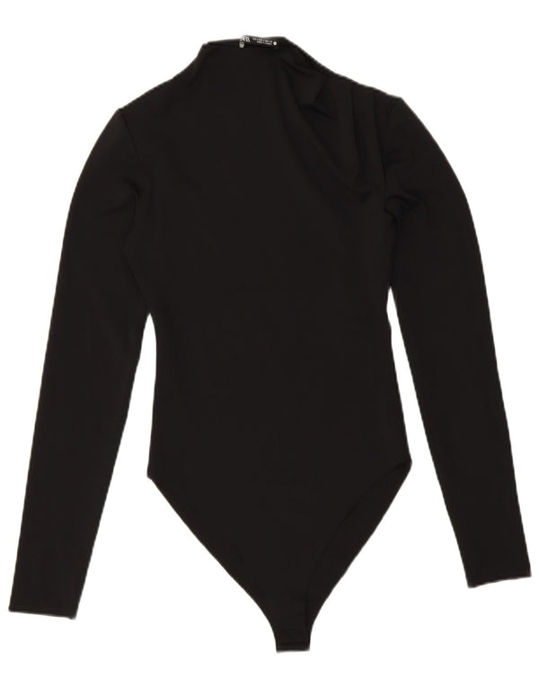 Zara Body Manga Larga Mujer UK 8 Small Poliéster Negro