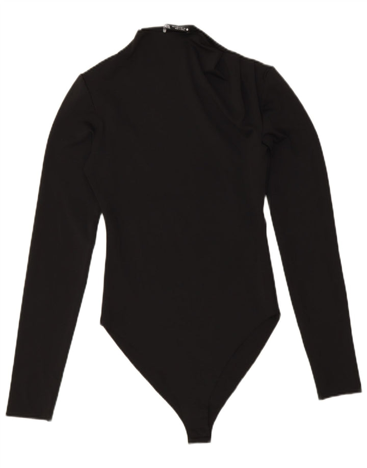 Zara Body Manga Larga Mujer UK 8 Small Poliéster Negro