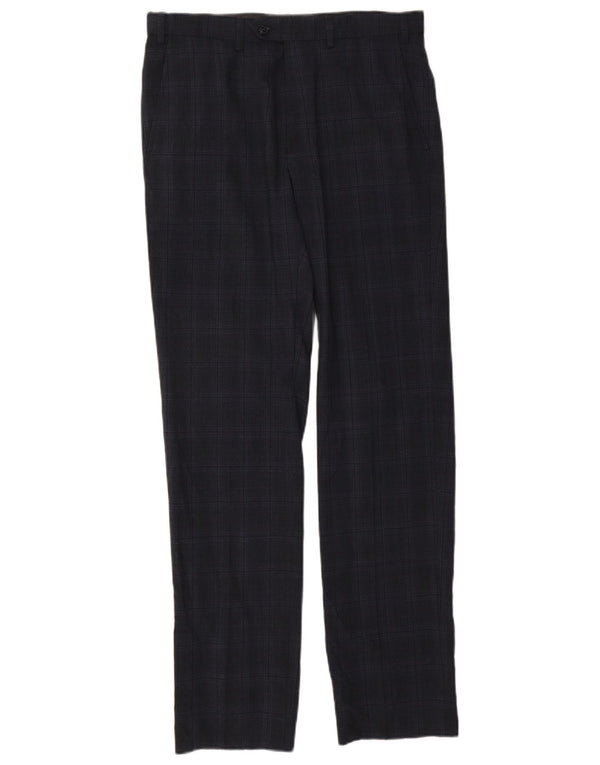 Marks & Spencer Pantalones de traje a medida para hombre W32 L33 Azul marino a cuadros
