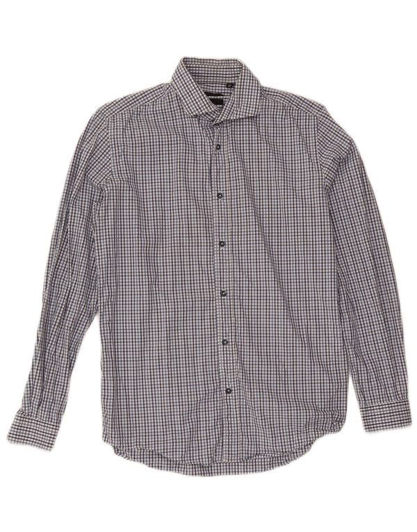 Liu Jo Camisa Slim Fit para Hombre Talla 39 15 1/2 Mediana Azul Marino Cuadros