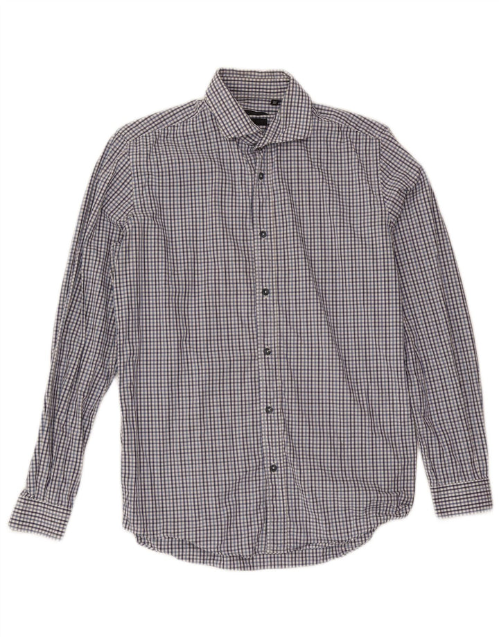Liu Jo Camisa Slim Fit para Hombre Talla 39 15 1/2 Mediana Azul Marino Cuadros
