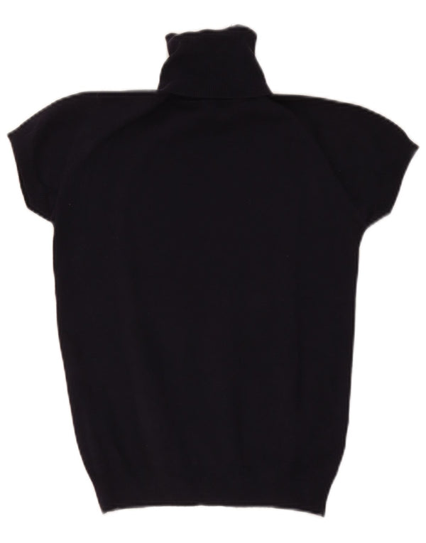 Zara - Jersey de manga corta con cuello vuelto para mujer, talla 40, talla M, color azul marino