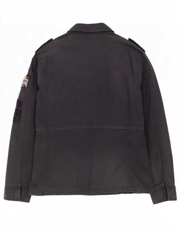 Superdry Chaqueta militar para hombre ES 38 Mediana Algodón negro