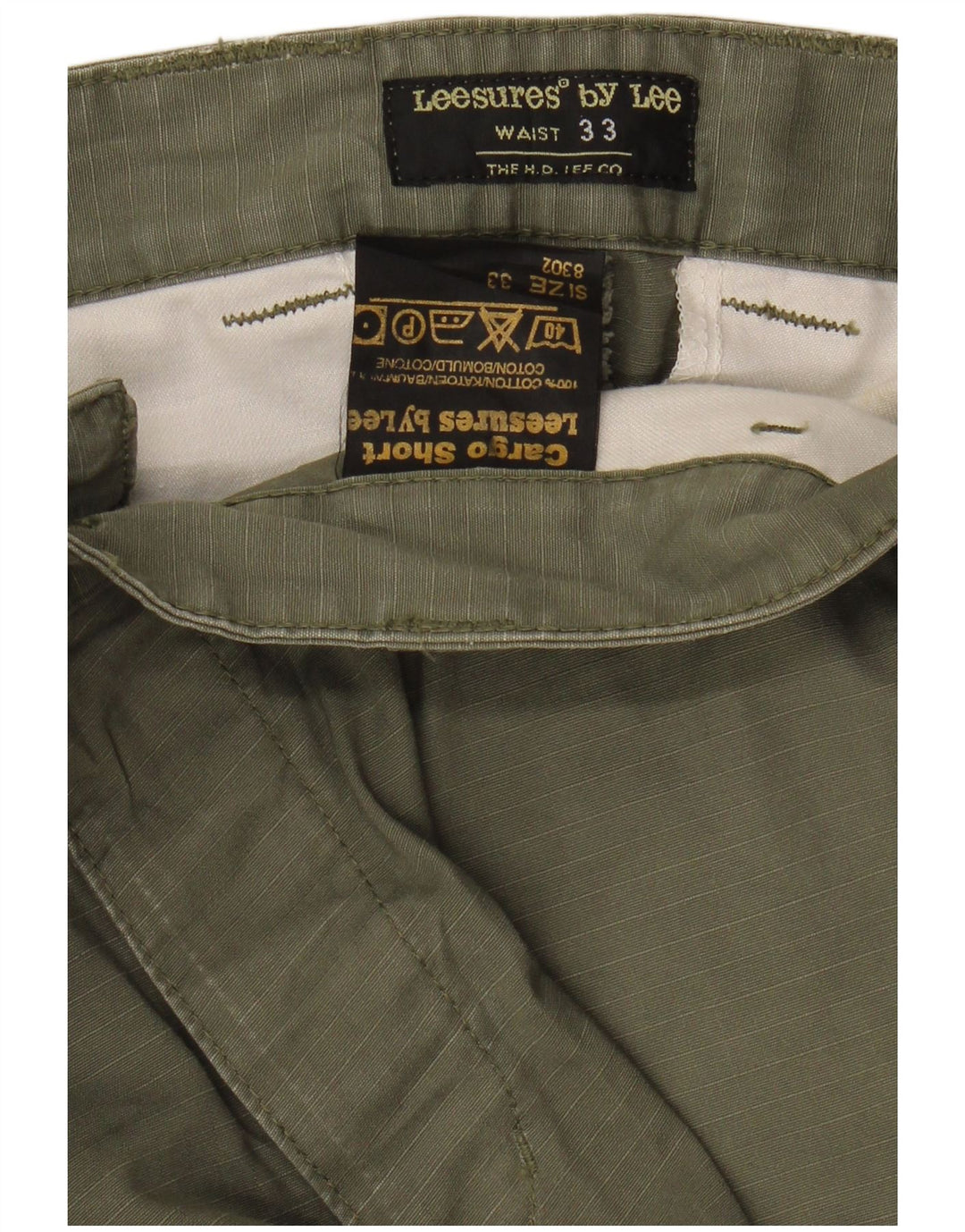 LEE Womens Cargo Shorts W33 Large Khaki Cotton