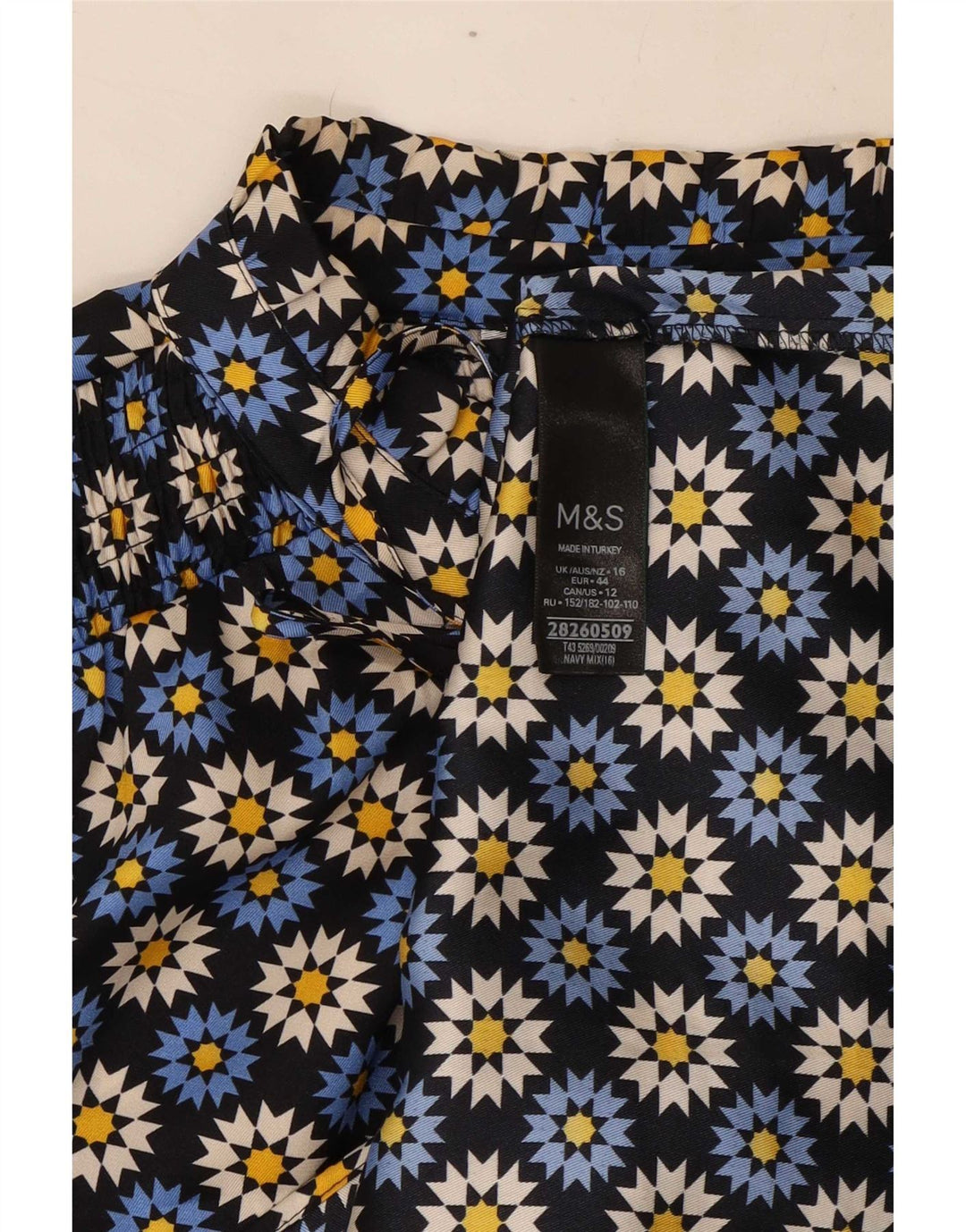 Marks & Spencer Blusa con lazo frontal para mujer UK 46 Grande Azul marino Floral