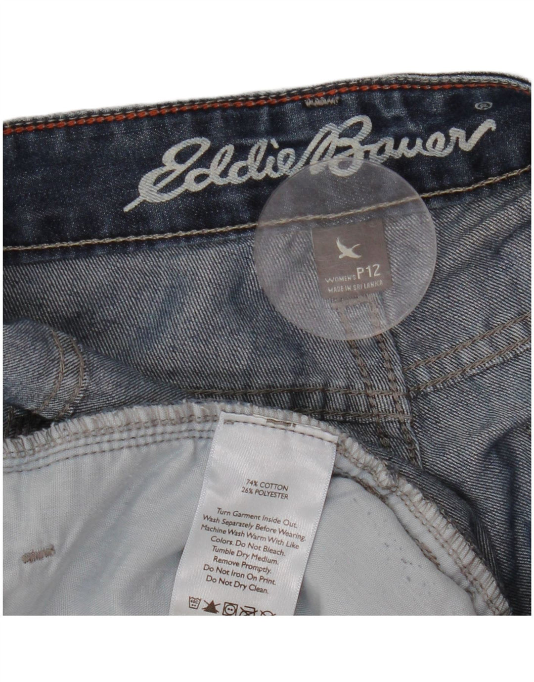 Eddie Bauer Jeans rectos con curvas para mujer US 12 Grande W35 L27 Algodón azul