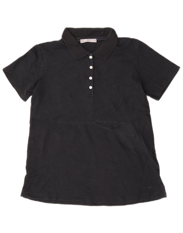 Lee Womens Riders Polo UK 10 Pequeño Algodón Negro