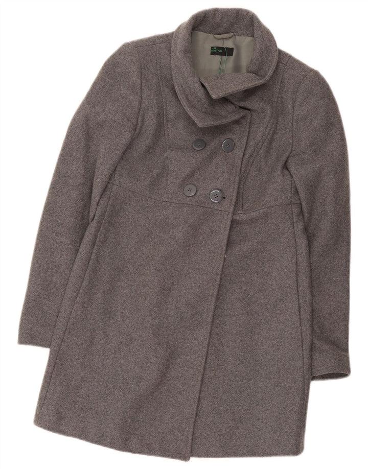 Benetton Abrigo Cruzado Mujer IT 38 XS Lana Gris