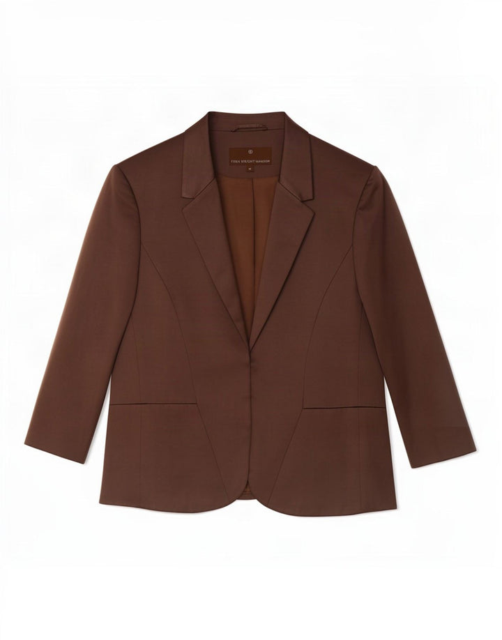 Fenn Wright Manson Chaqueta Blazer de Manga 3/4 para Mujer UK 44 Grande Marrón
