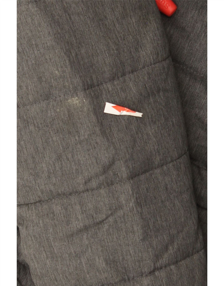 Superdry Chaqueta Acolchada Con Capucha Para Mujer UK 42 Poliéster Gris Medio