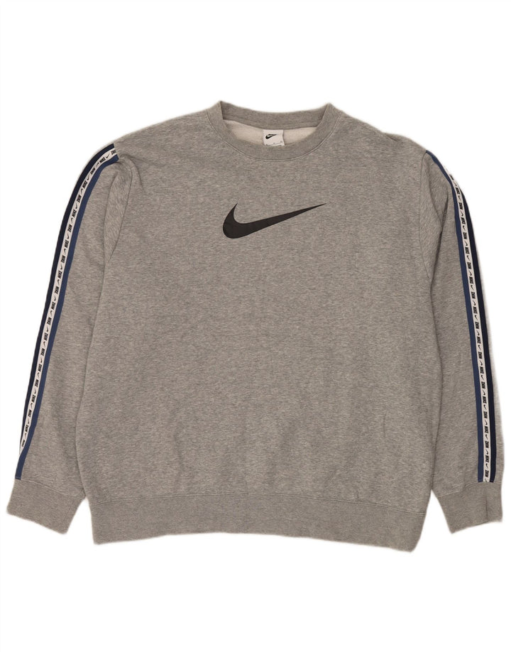 NIKE Hombre Sudadera Gráfica Jumper XL Gris Algodón