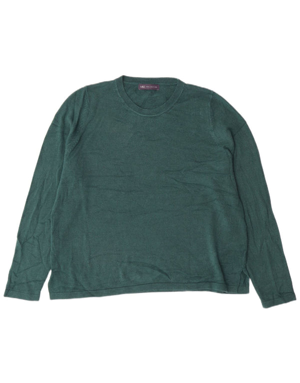 MARKS & SPENCER Suéter tipo jersey con cuello redondo para mujer UK 20 2XL Acrílico verde