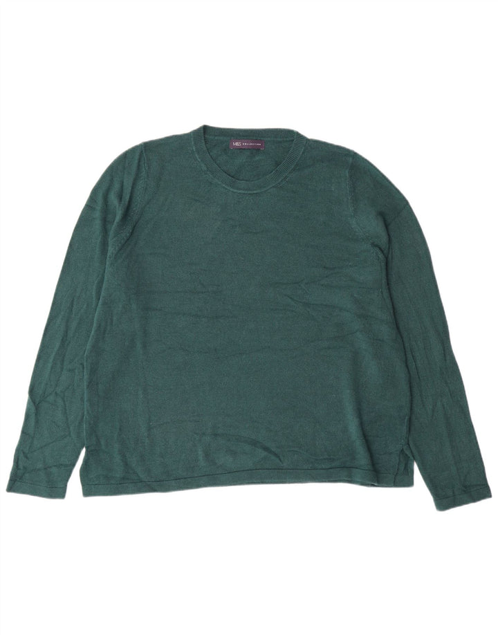 MARKS & SPENCER Suéter tipo jersey con cuello redondo para mujer UK 20 2XL Acrílico verde