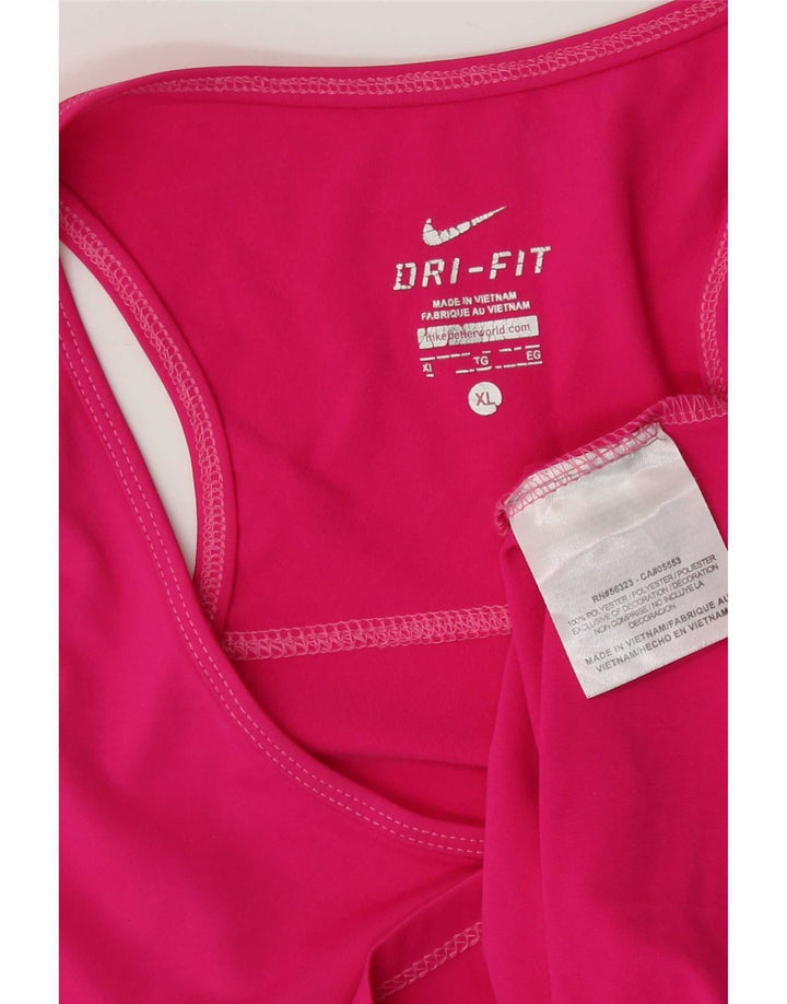 Nike Dri Fit - Camiseta sin mangas para mujer, talla 40, XL, poliéster rosa
