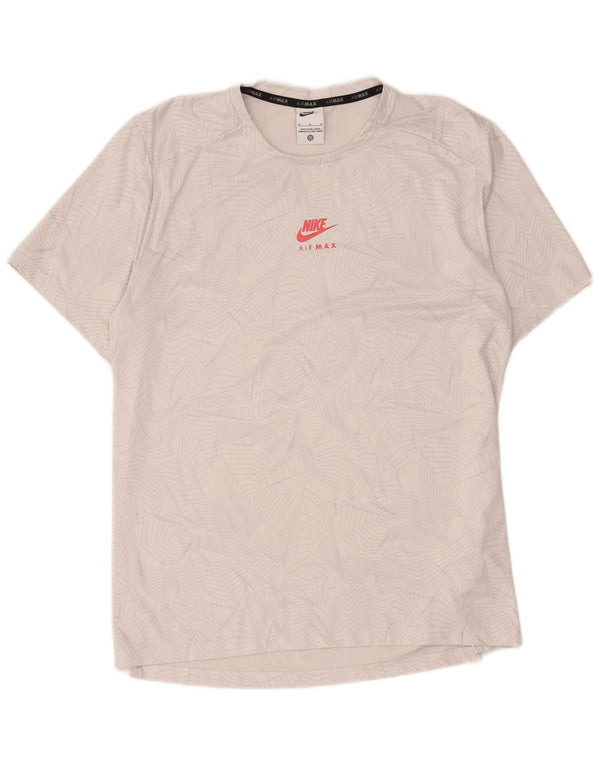 Camiseta Nike Dri Fit Graphic para hombre Top poliéster geométrico gris medio