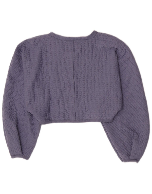 Zara Mujer Crop Blusa Top Reino Unido 44 Grande Púrpura