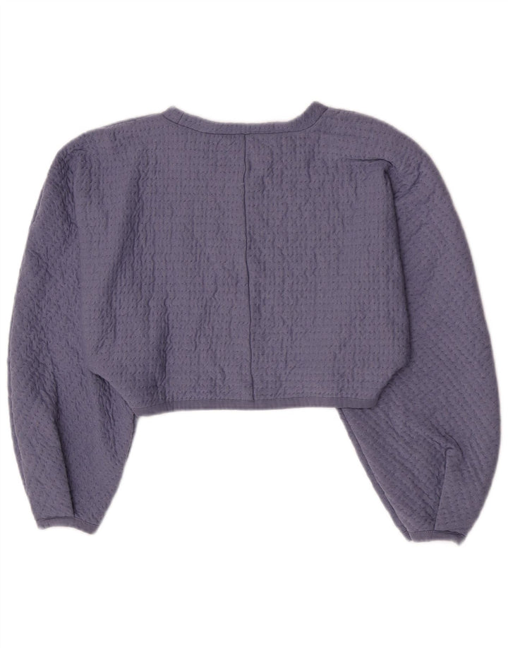 Zara Mujer Crop Blusa Top Reino Unido 44 Grande Púrpura