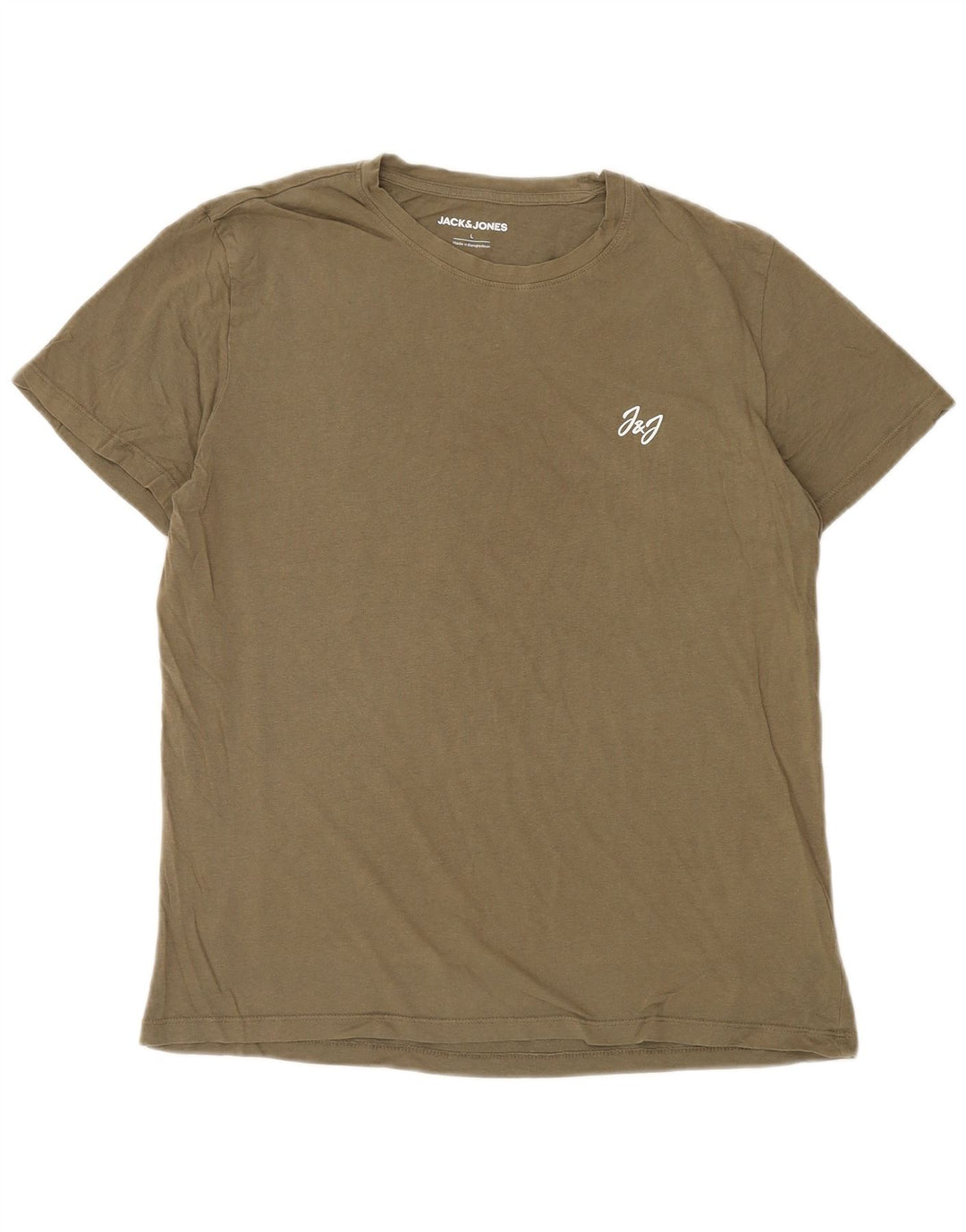 JACK & JONES Hombre Camiseta Top Grande Verde Algodón