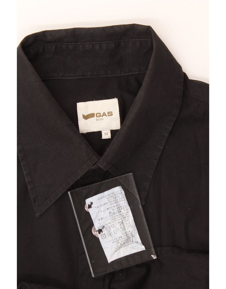 GAS Mens Shirt Medium Black Cotton Classic Vintage Gas and Second-Hand Gas from Messina Hembry 