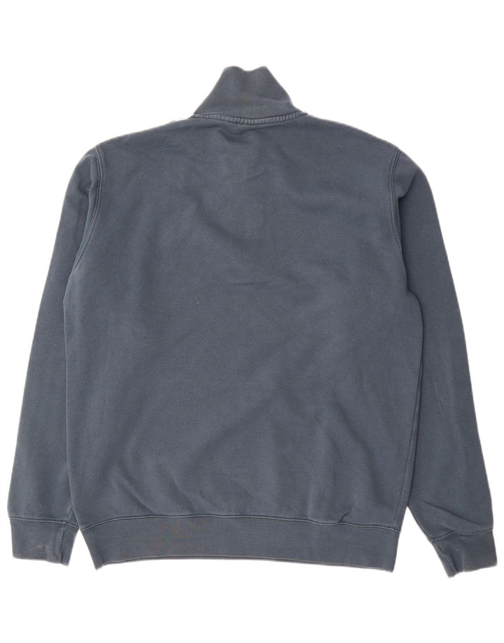 Adidas Hombre Zip Neck Sudadera Jumper Gris Medio Algodón