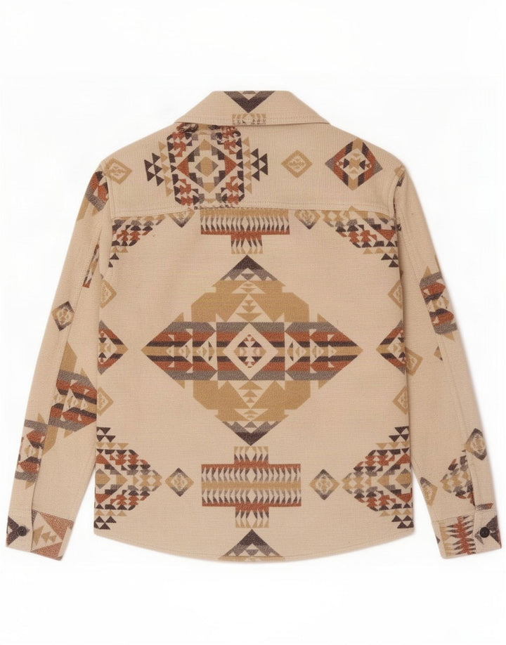 Zara Hombre Camisa Small Beige Geométrica