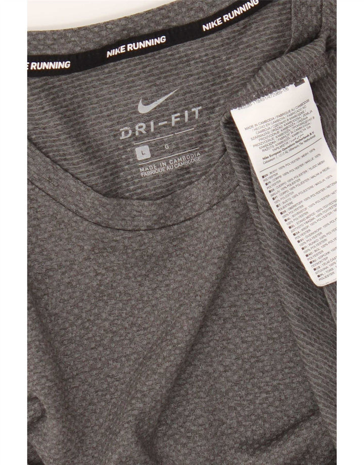 Camiseta Nike Dri Fit para hombre Top poliéster gris grande