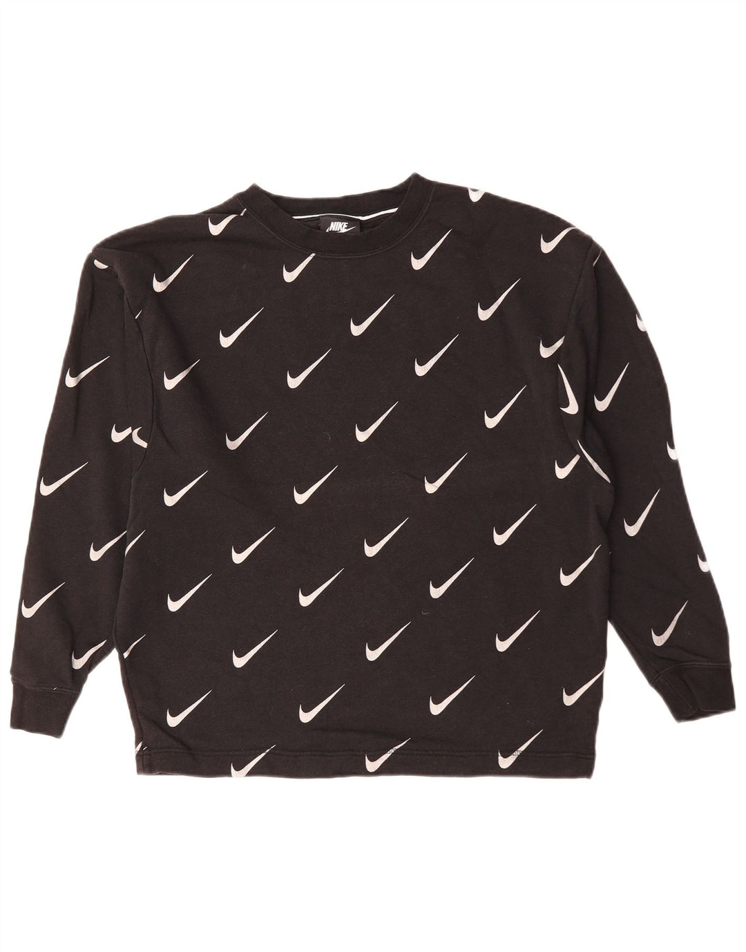 NIKE Hombre Sudadera Gráfica Jumper XS Algodón Negro