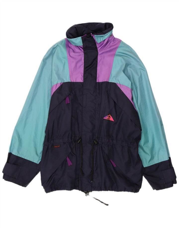 Aesse Chaqueta impermeable para hombre UK 40 Large Azul marino Colorblock Poliamida