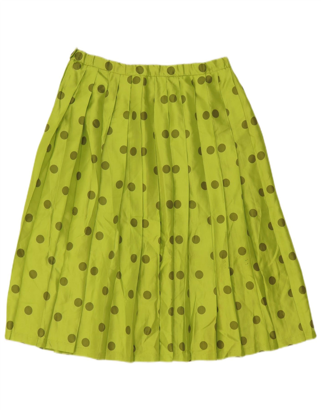 VINTAGE Falda Plisada Mujer W30 Lunares Verde Medio