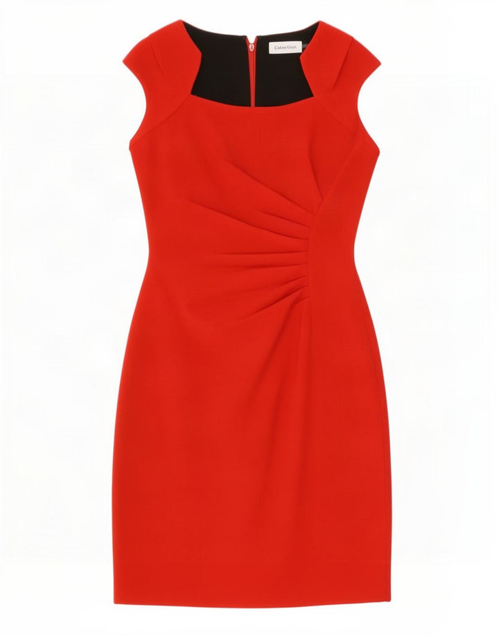Calvin Klein Jeans Vestido tubo para mujer UK 8 Pequeño Poliéster rojo