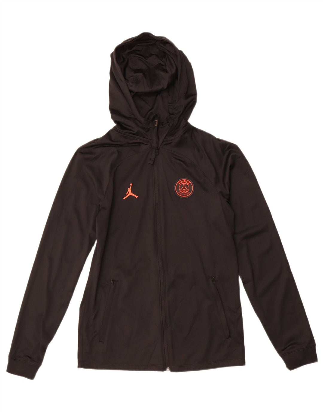 Jordan Paris Saint- Germain Slim Fit Sudadera con capucha y cremallera para hombre, talla pequeña, color negro