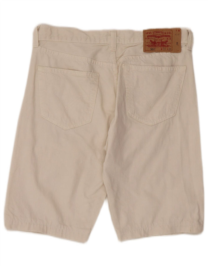 Levi's Mens 501 Shorts De Mezclilla W33 Algodón Blanco Mediano