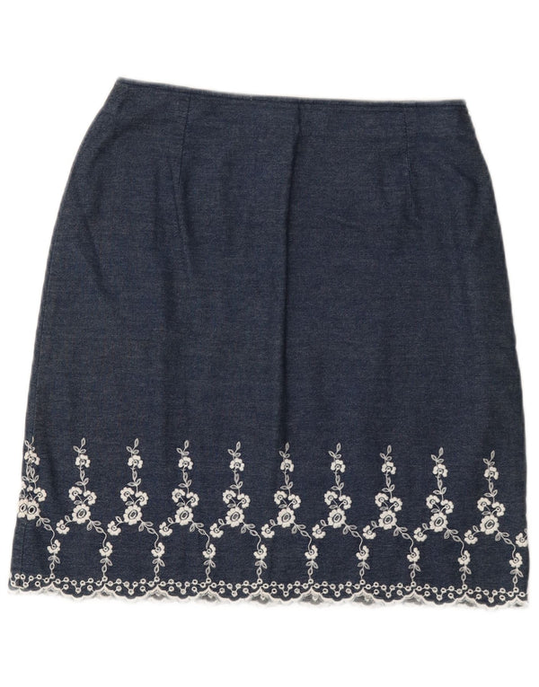 Falda Vaquera Marks & Spencer Mujer W28 Mediana Azul Marino Floral