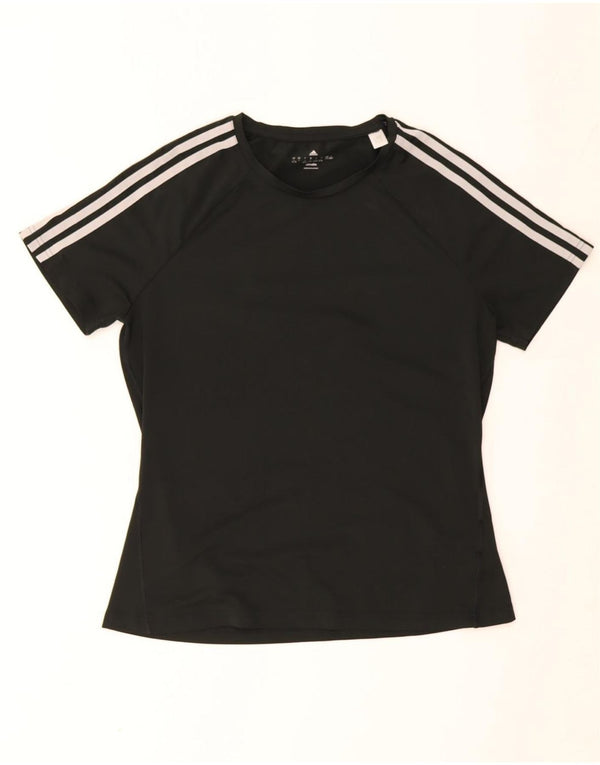 Adidas Mujer Climalite Camiseta Top UK 16/18 Grande Negro Poliéster