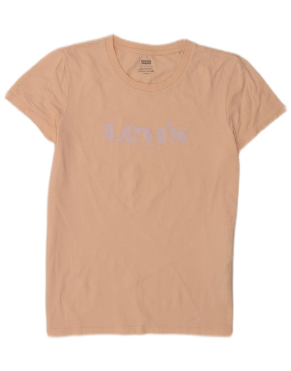Levi's Camiseta gráfica para mujer Top UK 10 Small Pink Cotton