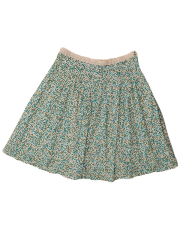 Marks & Spencer Falda Plisada para Mujer UK 12 Medium W30 Turquesa Floral
