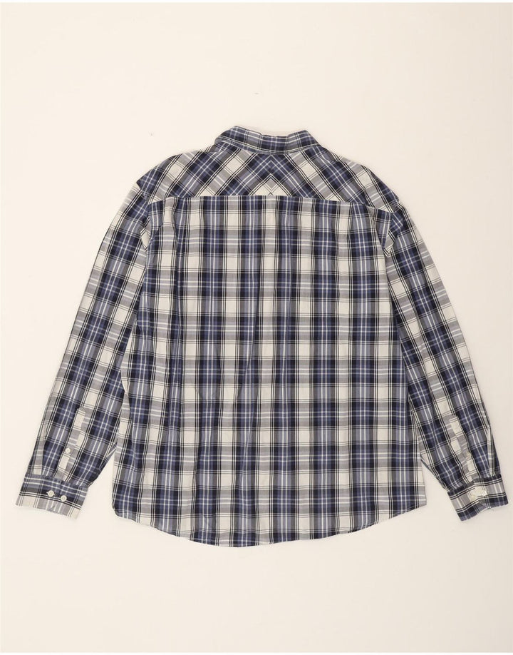 DOCKERS Camisa Hombre 2XL Azul Marino Cuadros Algodón