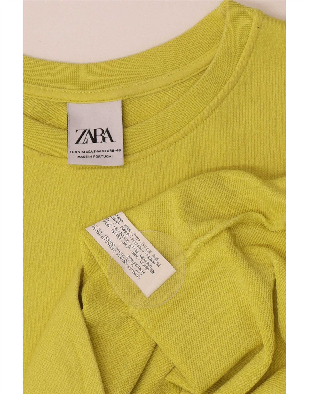 Zara Hombre Sudadera Jumper Small Verde Algodón