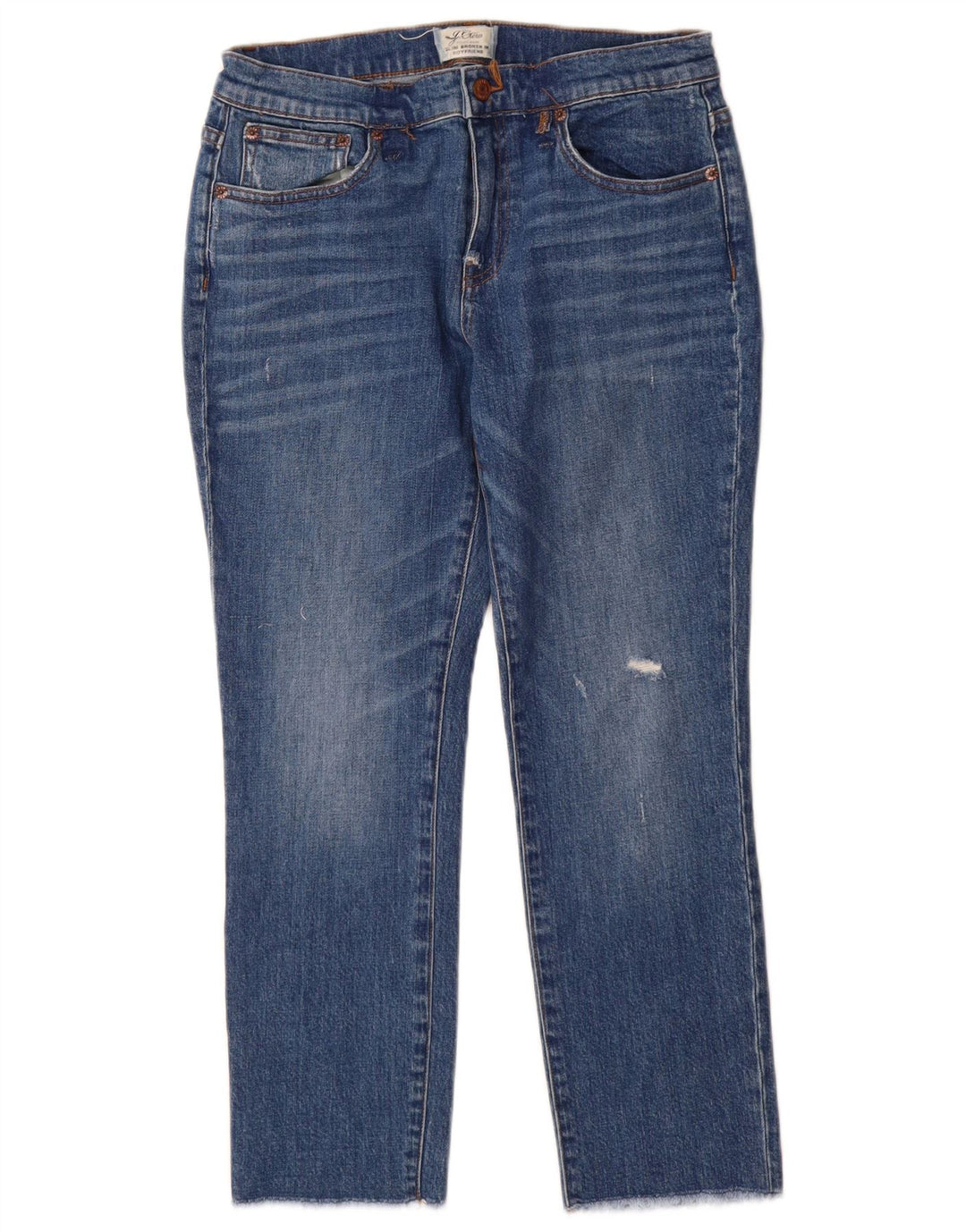 Vaqueros ajustados desgastados estilo novio para mujer de J. Crew W28 L26 Azul
