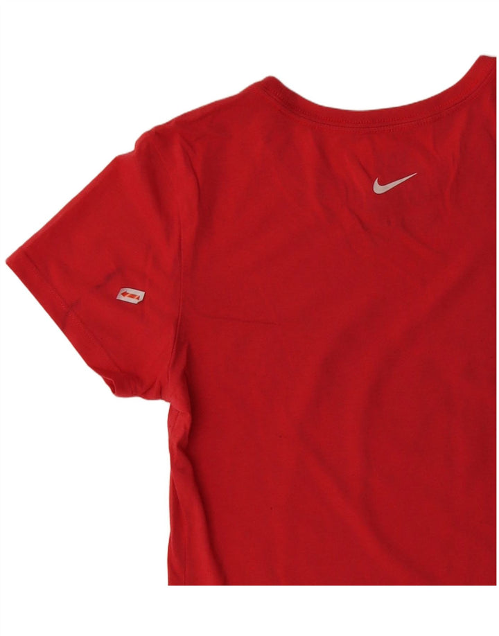 NIKE Camiseta ajustada con gráfico para mujer UK 12 Medium Red