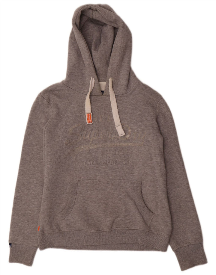 SUPERDRY Jersey con capucha gráfica para mujer UK 44 Algodón gris medio