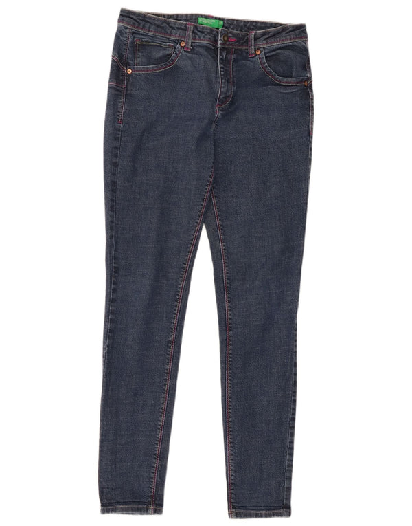 Benetton Vaqueros Pitillo Mujer W31 L30 Azul Marino Algodón