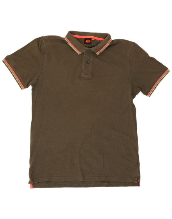 Sundek Polo para hombre de algodón a rayas caqui grande