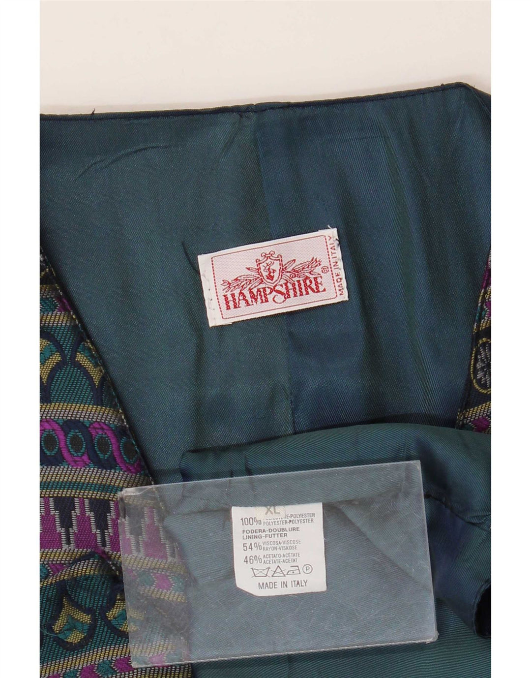 Chaleco Vintage Hombre XL Poliéster Geométrico Azul Marino
