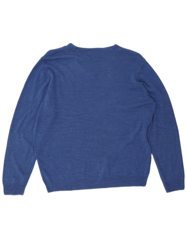Marks & Spencer Suéter con Cuello en V para Hombre 2XL Acrílico Azul